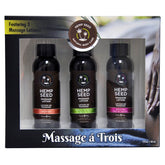 Hemp Seed Massage A Trois Scented Massage Lotion Kit Three Bottle Set Default Title Massage Gift Set